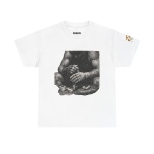 Graphic Tee — Gritty Hands Vintage-Style Black & White Art