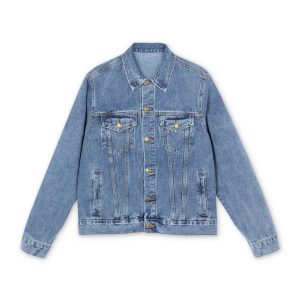 Denim Jacket — Vintage Skull & Gold Graphic Back Print