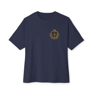 Wolf Crest Boxy Tee — "You Were Never Average" Graphic T-Shirt